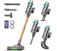 ElecKeys Aspirador inalámbrico para el hogar, 650 W, 55 kPa fuerte potencia de succión, 70 minutos de autonomía, aspiradora autoestable con pantalla táctil, antienredos para pelo de mascotas
