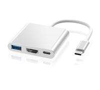 ElecMoga Adaptador multipuerto USB C a HDTV 4K, con USB 3.0 + Puerto de Carga convertidor Digital Hub Compatible con Macbook Pro, Google Chromebook, HP, Samsung S9+, y más