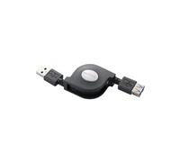 ELECOM Cable USB USB3.0 A-Un Tipo de extensión de 0,7 m de bobinado Negro USB3-RLEA07BK