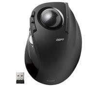 ELECOM DEFT - Ratón de trackball inalámbrico (2,4 GHz, Control de los Dedos, función 8 Botones, Bola Lisa ergonómica de 34 mm, PC/Ordenador portátil, Windows11/MacOS, M-DT2DRBK