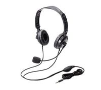 Elecom HS-HP20TBK Auricular con micrófono Binaural Diadema Negro - Auriculares con micrófono (PC/Juegos, Binaural, Diadema, Negro, Giratorio, Alámbrico)