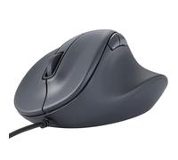 ELECOM Ratón ergonómico USB con cable, clic silencioso, mano derecha, 2000 DPI, 5 botones, sensor óptico, compatible con PC, Mac, portátil, EX-G, tamaño mediano negro (M-XGM30UBSKBK)