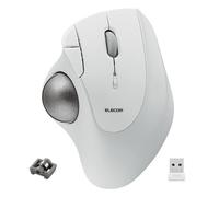 ELECOM Trackball IST Wireless 2.4GHz Connect, seguimiento súper suave con rodamiento de bolas, bola de 36 mm, control de pulgar, compatible con Windows, PC y Mac, blanco (M-IT11DRWH)
