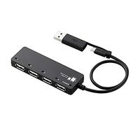 ELECOM U2HS-MB02-4BBK hub de Interfaz USB 3.0 (3.1 Gen 1) Type-A 5000 Mbit/s Negro - Concentrador (USB 3.0 (3.1 Gen 1) Type-A, USB 3.0 (3.1 Gen 1) Type-A, 5000 Mbit/s, Negro, 30 mm, 90 mm)