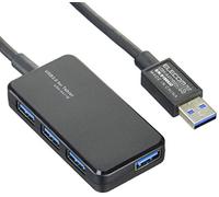 ELECOM U3H-A411BBK hub de Interfaz USB 3.0 (3.1 Gen 1) Type-A 5000 Mbit/s Negro - Concentrador (USB 3.0 (3.1 Gen 1) Type-A, USB 3.0 (3.1 Gen 1) Type-A, 5000 Mbit/s, Negro, 70 mm, 36 mm)