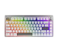ELECOM VK720A Teclado para juegos, interruptores magnéticos silenciosos, accionamiento ajustable de 0.1 a 3.8 mm, 75% compacto TKL, disparo rápido, teclas personalizables y RGB, dial multimedia, N-Key