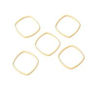 Elecrelive - 30 dijes de rombo dorado de acero inoxidable para pendientes, aretes de aro hueco abierto para collares, pulseras, aretes, suministros de manualidades