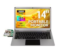 ELECROW Monitor Portatil 14 Pulgadas con Teclado, Lapdock con Bateria Integrada, Pantalla 1080P FHD IPS USB-C para Raspberry Pi, PC, Mac, Phone, Consola