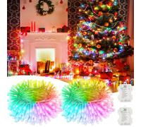 Electight 200LED Luces Navidad Exterior, 2x10M Luces Arbol Navidad con Función de Temporizador, Multicolor Guirnalda Luminosas Decoracion con 8 Modos para Jardín, Terraza, Patio, 2 Pack, Multicolor