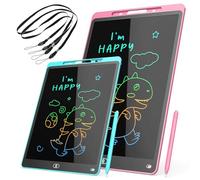 Electight Tablet Escritura Colorido Infantil,Colorido Niños Doodle Tablero,Tablero de Dibujo Electrónico,Tableta de Escritura LCD con Borrable y Bloqueo Función,Azul + Rosa,8.5+12pulgadas