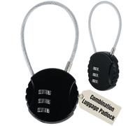 Electoys Candado combinado de equipaje de 3 dígitos - Cerradura de seguridad de aleación de zinc resistente sin llave con grillete de cable flexible - Cerradura de bucle reajustable sin llave para