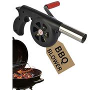 Electoys Soplador de aire manual para barbacoa, ventilador de manivela de mano, arrancador de fuego para parrilla de carbón, mini pistola sopladora portátil de carbón para picnic al aire libre