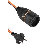 Electraline 01364 Cable Alargador eléctrico para jardín 20M 2x1.5 con Toma de corriente Electralock europea 2 pins equipado con un mecanismo de bloqueo que evita la desconexión accidental del enchufe