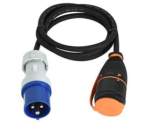 Electraline 01742 Cable Alargador/Adaptador CEE Outdoor IP44, 1.5M H07RNF 3G1.5 con Toma de corriente Electralock equipado con un mecanismo de bloqueo que evita la desconexión accidental del enchufe