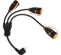 Electraline 01753 - Divisor de 3 enchufes con electralock equipado con un mecanismo de bloqueo que evita las desconexiones de acero del enchufe, IP44, cable H07RN-F de entrada 3G2.5 - Salida 3G1,5 mm