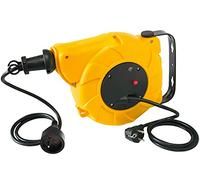 Electraline 100236 Enrollacables eléctrico automático a Resorte con alargador (10 m, 250 V), Amarillo, 8 M
