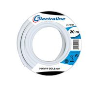 Electraline 11758, Cable para Extensiones Eléctricas H05VV-F, Sección 3G1.5 mm, 20 m, Blanco