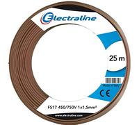 Electraline 13082 Cable unipolar FS17, sección 1 x 1.5 mm², Marrón, 25 m