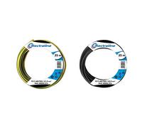 Electraline 13102 Cable unipolar FS17, sección 1 x 1.5 mm², Amarillo/Verde, 25 m + 13142 Cable unipolar FS17, sección 1 x 2.5 mm², Negro, 25 m