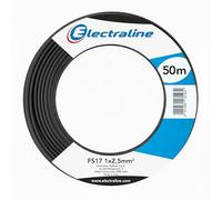 Electraline 13143 Cable unipolar FS17, sección 1 x 2,5 mm², negro, 50 m