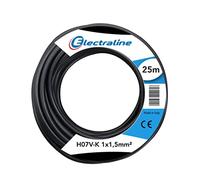 Electraline 15072, H07V-K Cable, Sección 1x1.5 mm, 25m, Negro