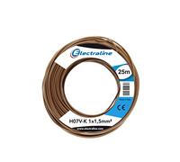 Electraline 15082, H07V-K Cable, Sección 1x1.5 mm, 25m, Marron