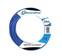 Electraline 15092, H07V-K Cable, Sección 1x1.5 mm, 25m, Azul