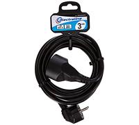 Electraline 20848042D - Cable alargador eléctrico (3 m), color negro
