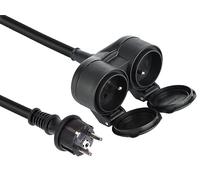 Electraline 208482 alargador profesional biplite | extensión 2 enchufe | con tapa | 5 m Cable H07rn-f 3²