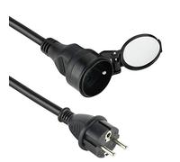 Electraline 20858028D - Prolongador eléctrico IP44 (impermeable, 25 m), color negro