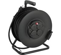 Electraline 20868130D - Cable alargador eléctrico IP44 profesional con bobinador de 40 m, cable de goma H07RN-F 3G2,5 mm², 4 enchufes 16A