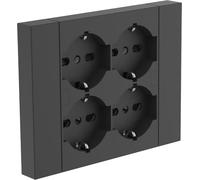Electraline 22115 Enchufe empotrable Quadra 4 plazas Universal P40, compatible con todas las cajas de empotrar de 3 módulos (mampostería o pladur)
