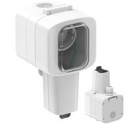 Electraline 300194 Toma estanca Oblò de pared para exterior, Schuko reforzada para EV, toma de carga para vehículos eléctricos, regleta exterior IP56, Blanco