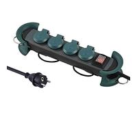 Electraline 30919 - Regleta multienchufe profesional con enrollador (16 A, cable de goma, 4 m, H07RN-F 3G1,5 mm2, IP44, color verde