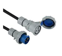 Electraline 3556010 Extensión de Goma, Conector IEC Industrial de 3 Polos, Adecuado para Camper, Camping, Caravana, Barco, Construcción, IP67, Sección de Cable de 3G2.5mm, m, Negro, 20 MT