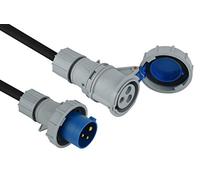 Electraline 46143 Extensión de goma, Conector IEC industrial de 3 polos, Adecuado para Camper, Camping, Caravana, Barco, Construcción, IP67, Sección de cable de 3G1.5mm, 20 m