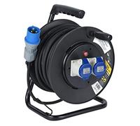 Electraline 49049 Enrollacables industrial para camping 25 Mt, Cable de goma H07 RN-F sección 3G2.5 mm², IP44