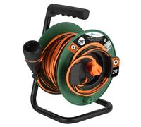 Electraline 49245 Cable Alargador con Enrollacables para Jardín 20M 2x1.5 con Toma de corriente Electralock europea equiPado con un mecanismo de bloqueo que evita la desconexión accidental del enchufe