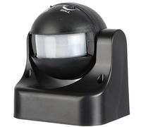 Electraline 58411 - Sensor detector de presencia de movimiento, interruptor crepuscular y timer IP44, color negro