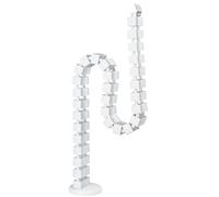 Electraline 59233 Organizador de cables de escritorio con soporte de montaje, 1,2 metros de largo, funda para clasificar y organizar cables, base de metal con peso