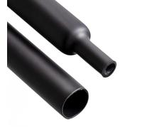 Electraline 59238 Tubo termorretráctil negro, diámetro 9,5/4,8 mm y longitud 2 m, para aislar, proteger y reforzar cables y conectores, resistente a temperaturas extremas (-55 °C - 125 °C)