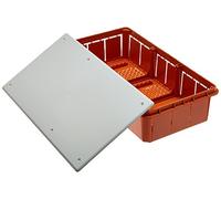 Electraline 60413 - Caja de derivación (para empotrar en obra, 296x153x70 mm), Blanco/Naranja (White/Orange)