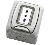 Electraline 60457 - Container Charca Con Bivalente Socket, White, color: blanco
