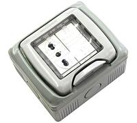 Electraline 60458 - Container Charca Con Bivalente Zócalo Y El Desviador, White, color: blanco