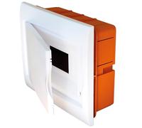Electraline 60468 Cuadro de empotrar con puerta blanca, fabricado en tecnopolímero aislante autoextinguible con puerta de policarbonato, 8 módulos, 255x215x75mm, IP40
