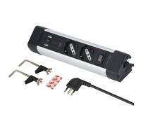 Electraline 61921 Multipresa Para Escritorio 2 Puestos Negro Schuko 10/16A