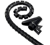 Electraline 62042 - Organizador cables (clip 25 mm, 1,8 m) color negro