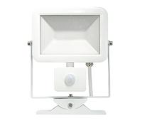 Electraline 63512 Faro Slim IP44 Foco Exterior LED con Sensor de Movimiento, 20W, Color Blanco