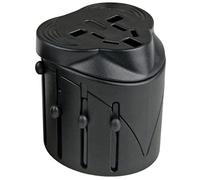 Electraline 70014 Adaptador de Viaje - adattato para Conectores CAS-CAS Europeos Americanas Principales para le Vacaciones de Todo el Mundo - copre más de 150 Países Negro