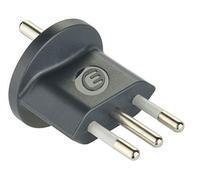 Electraline 70035 - Adaptador Permanente de Enchufe alemán, Schuko/Europeo a Italiano, 10 A, Negro